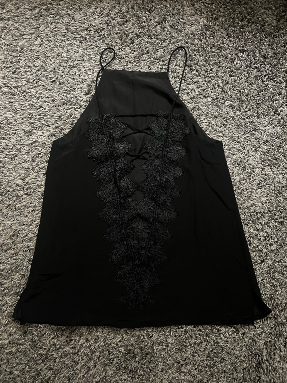 Cami NYC Black Lace-Front Halter Camisole